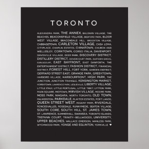 Vizinhanças do poster de Toronto - preto e branco