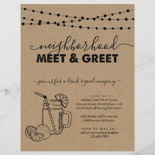 Vizinho Encontro e Folheto de Convite de festas Sa