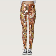 Vizslas e outono deixam leggings