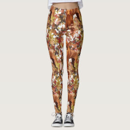 Vizslas e outono deixam leggings