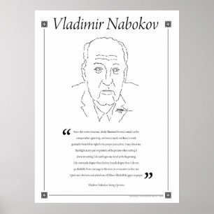 Vladimir Nabokov Escrevendo Citação Poster