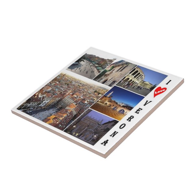 VNT089 VERONA I Love, Mosaico, Itália, (Lateral)