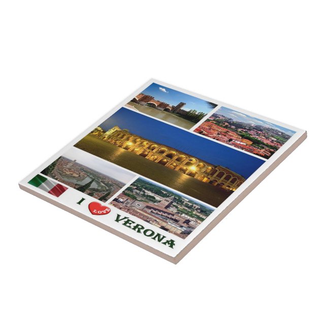 VNT091 VERONA I Love, Mosaico, Itália, (Lateral)