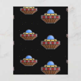 Voando ufo no espaço preto