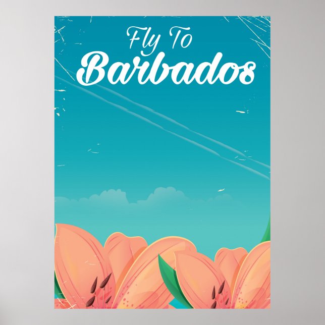 Voar para o poster de viagens clássico de Barbados (Frente)