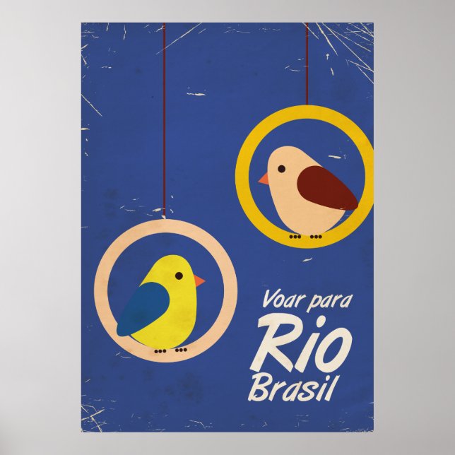 Voar para o Rio, Brasil pôster de viagem Versão az (Frente)