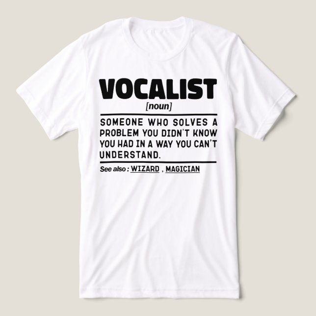 Vocalista Nout Definition Voice Performer Engraçad (Design frontal)