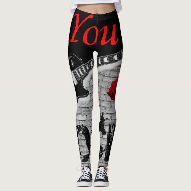 você arrasa leggings pretas vermelhas (Frente)