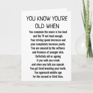 **VOCÊ CONHECE O SEU VELHO QUANDO** CARTÃO DE ANIV