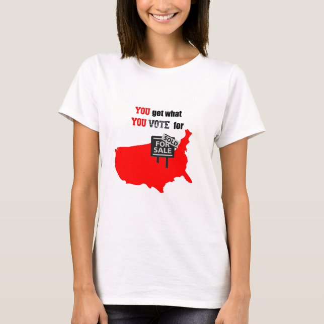 Você consegue o que vota para a camiseta T (Frente)