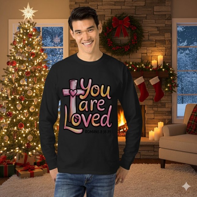 Você É Amado Camiseta masculina cristã (Criador carregado)