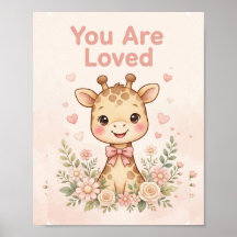 Você É Amado Poster de Berçário de Girafa