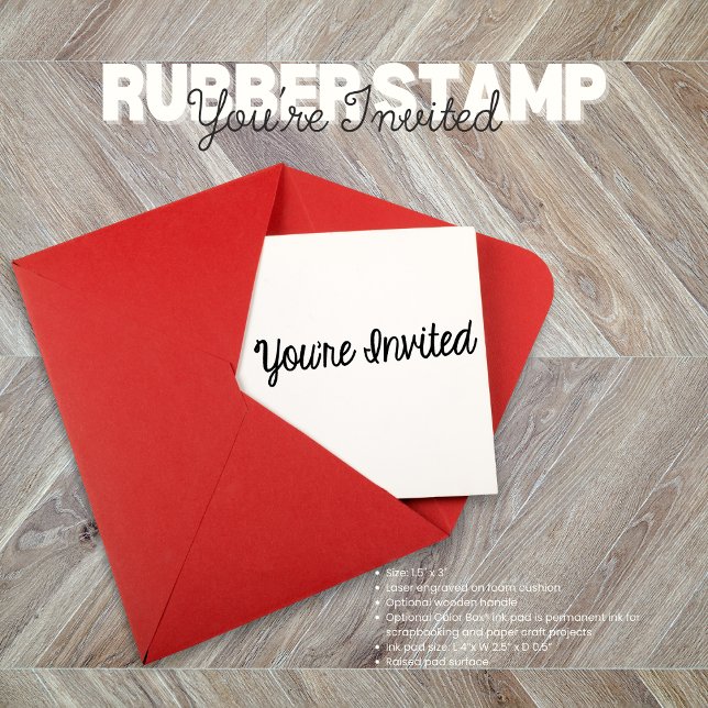Você é Carimbo de Borracha Convidado (Birthday Depot
You're Invited Rubber Stamp)