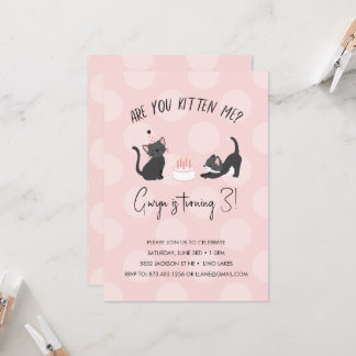 Você É Kitten? Convite de Aniversário
