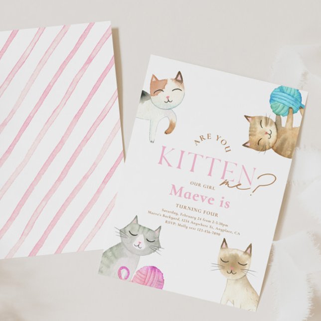 Você É Kitten? Convite de Aniversário para Cat (Criador carregado)