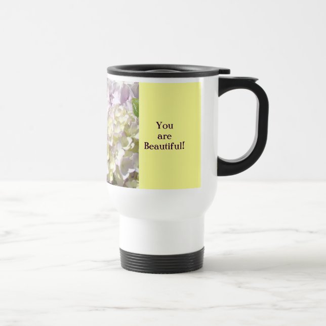 Você é linda! Canecas de café flores de hortênsias (Direita)