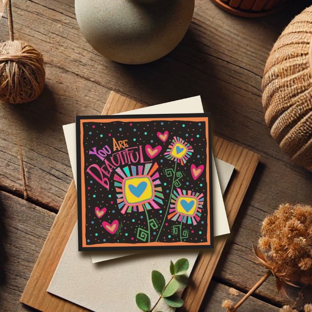 Você é linda, divertida, Floral Pensando em você (Criador carregado)