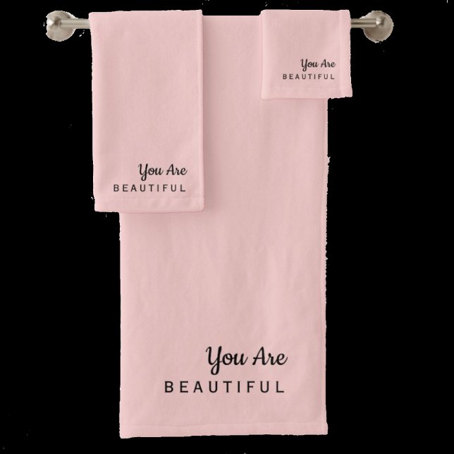 Você É Lindo Conjunto de Toalhas Rosa Inspirador (Criador carregado)