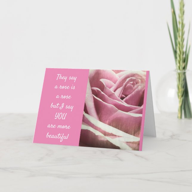 VOCÊ É MAIS BELO QUE UM CARTÃO DE AMOR DE ROSA (Frente)
