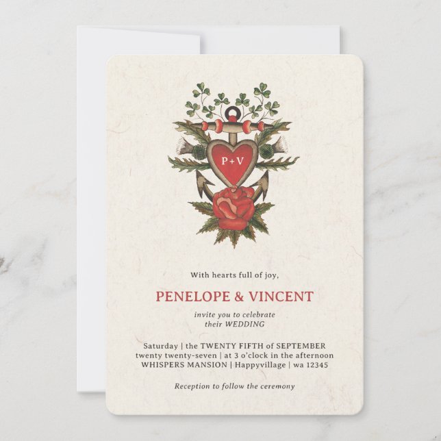 Você É Meu Âncora Convite de Casamento (Frente)