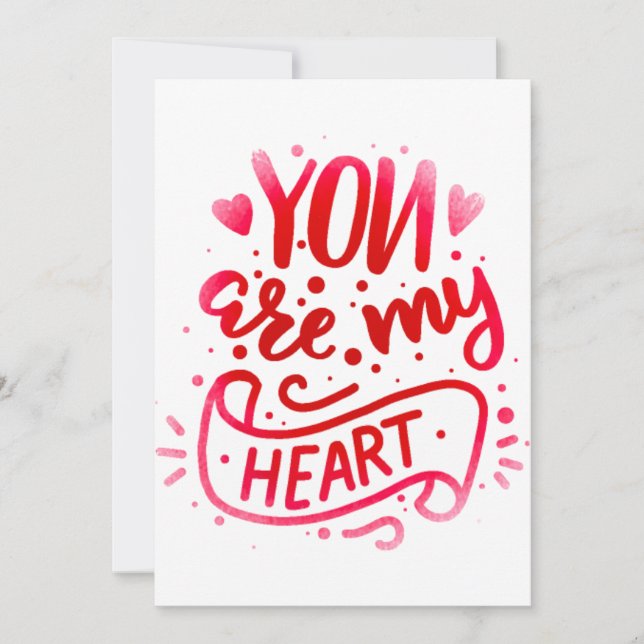 "Você é meu coração: um cartão de amor" (Frente)