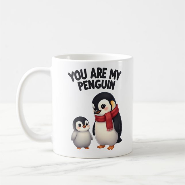 Você É Meu Pinguim Caneca de Café de Amor Fofo (Esquerda)