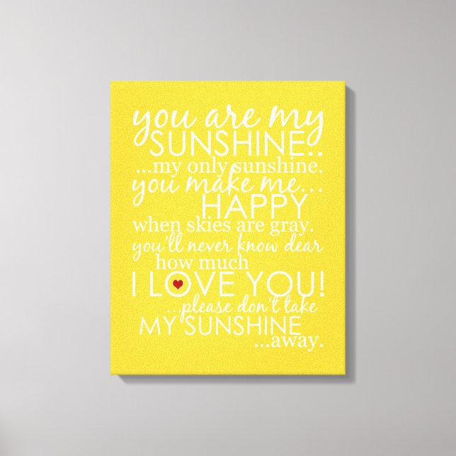 Você É Meu Sol - Amarelo - Canvas (Frente)