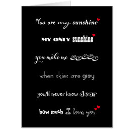 Você É Meu Sol Personalizado Cartão Jumbo Grande