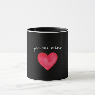 você é minha caneca de tema negro