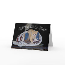 Você é muito velho? Cartão de Aniversário de Gato