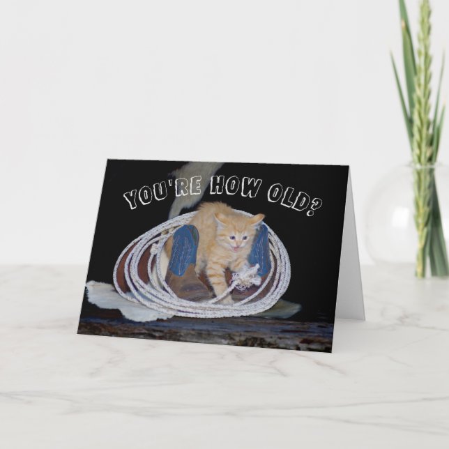 Você é muito velho? Cartão de Aniversário de Gato  (Frente)