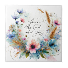 Você é o Deus que fica, floral de aquarela