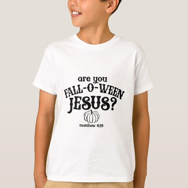 Você É O Falloween Jesus Camisa Obrigado De Queda  (Frente)