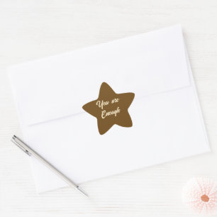 Você É Suficiente Adesivo Estrela Dourado&Marrons