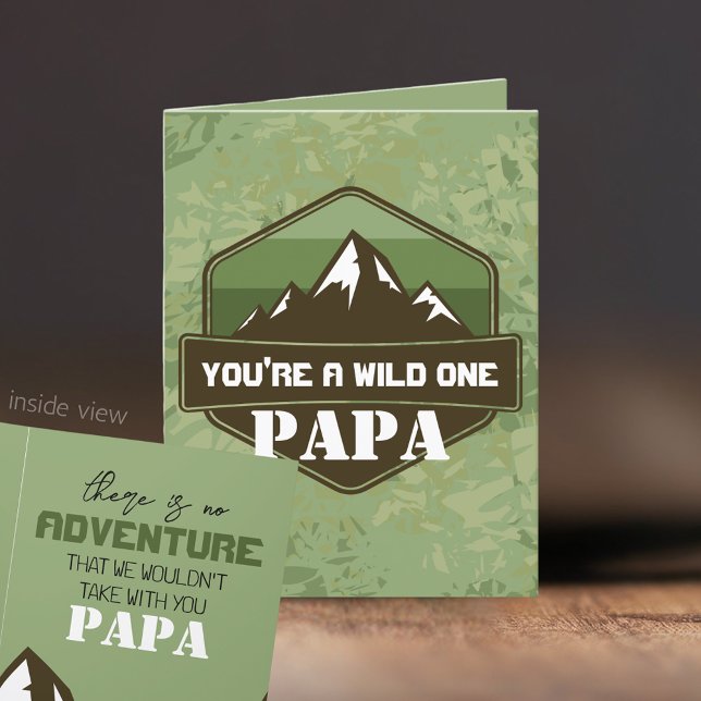 Você é um Cartões de agradecimentos Selvagem Dobra (You're a Wild One Personalized Adventure Card. For Trips, Birthday, Father's Day & More)