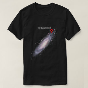 Você Está Aqui Camisa Divertida de Espaço Mapa da