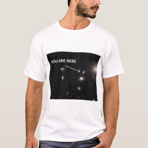 Você está aqui camiseta de aglomerados de galáx