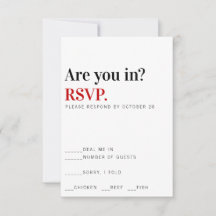 Você está dentro? Resposta do Convite de Casamento