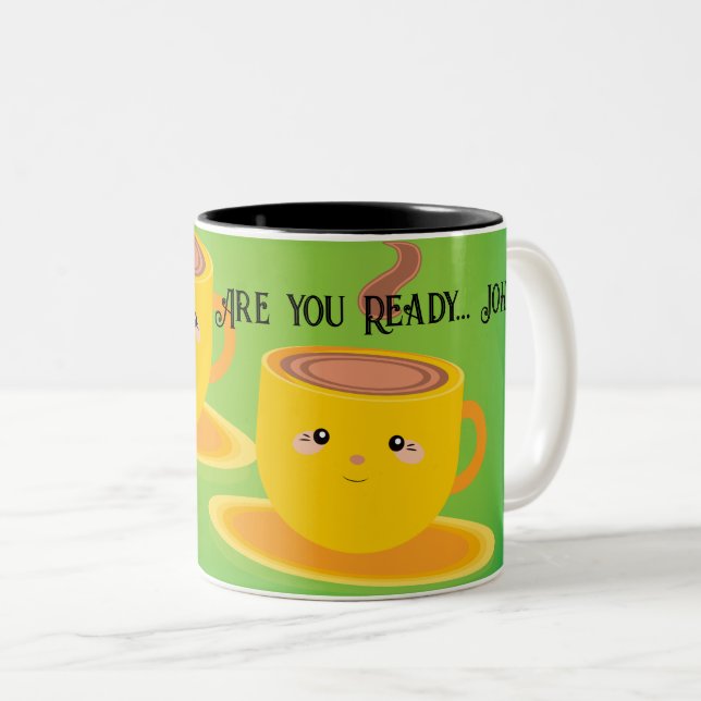 Você está Pronto Nome do Texto Canecas de Chá/Café (Frente Esquerda)
