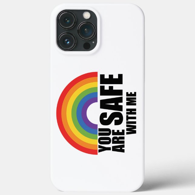 Você Está Seguro Comigo Orgulho Arco-Íris LGBTQ  (Verso)