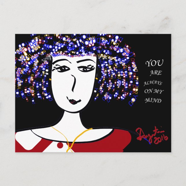VOCÊ ESTÁ SEMPRE NA MINHA MENTE - CARTÃO POSTAL (Frente)