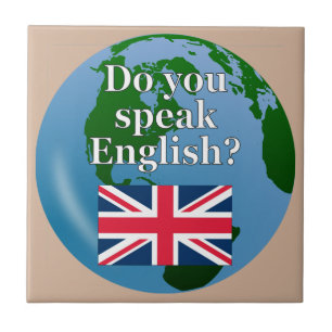 "Você fala o inglês? "em inglês. Bandeira & glo