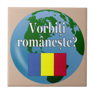 Você fala romeno? Em romeno. Sinalizador e globo