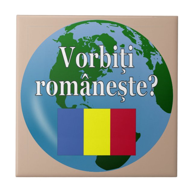 Você fala romeno? Em romeno. Sinalizador e globo (Frente)