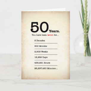 Você Foi Amado 50 Anos, Cartão de Aniversário