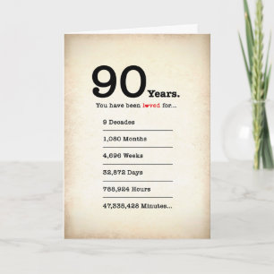 Você Foi Amado 90 Anos, Cartão de Aniversário