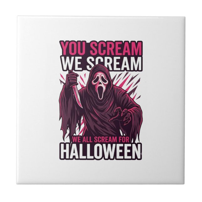 Você Grita Nós Fantasma de Halloween Faca Sangrent (Frente)