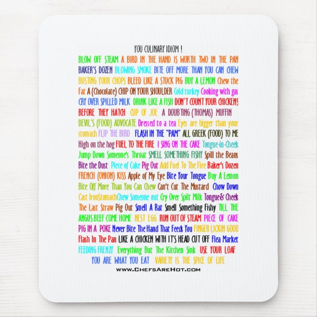 VOCÊ IDIOMA CULINÁRIO MOUSEPAD (Frente)