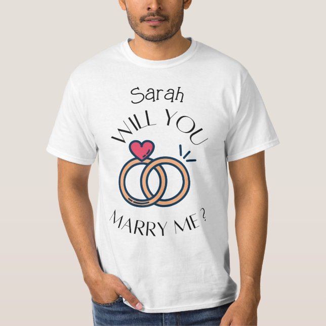 Você Me Casado Camisa, Camiseta ProPosal Personali (Frente)