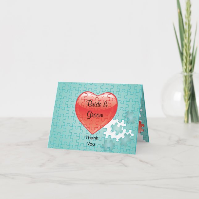 Você me completa cartão de agradecimento quebra-ca (Frente)